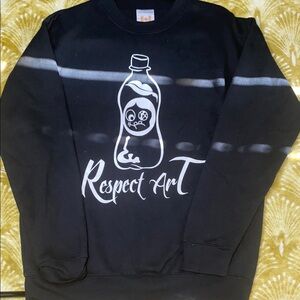 Black Graphic Sweatshirt with Artistic Design